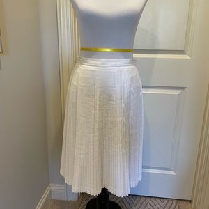 Banana Republic White Pleated Cotton and Polyester Skirt